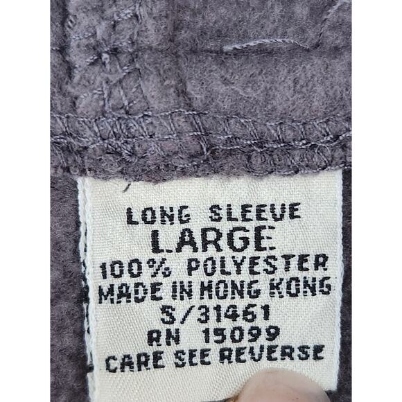 FieldMaster Fleece Pullover Men's L Gray Hooded Sweater Striped Outdoors - Picture 5 of 5